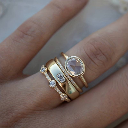 WW | Weinlese Ringe in Gold Und Zirkonia