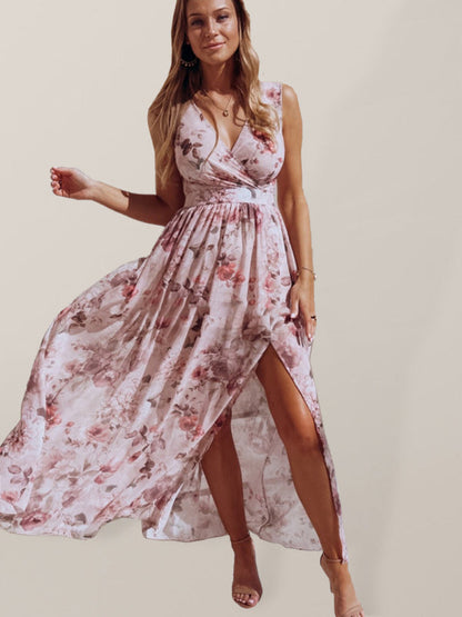V-Ausschnitt Sommerkleid mit Blumenmuster für Damen | Jolanda