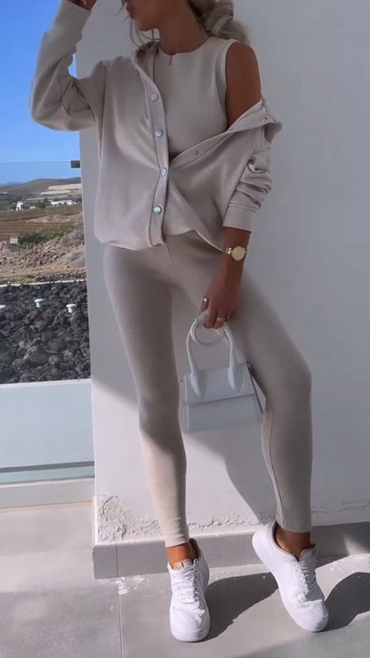 Merche Kapuzen-Sweatshirt-Set mit drei Teilen