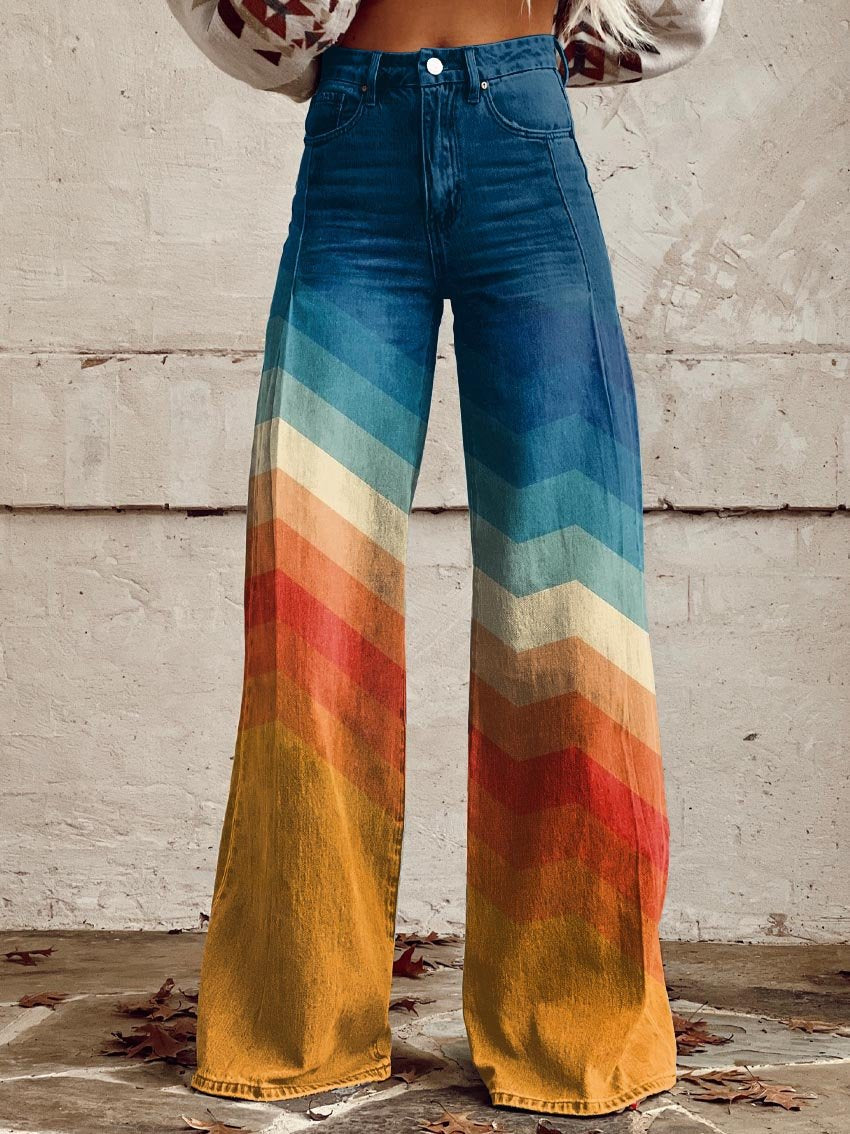 WW | Retro Fischgräten Flared Hosen Für Frauen
