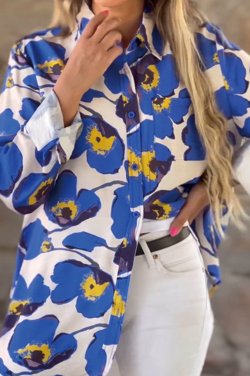 Merche aus Leinen mit Blumendruck für sommerliches Flair