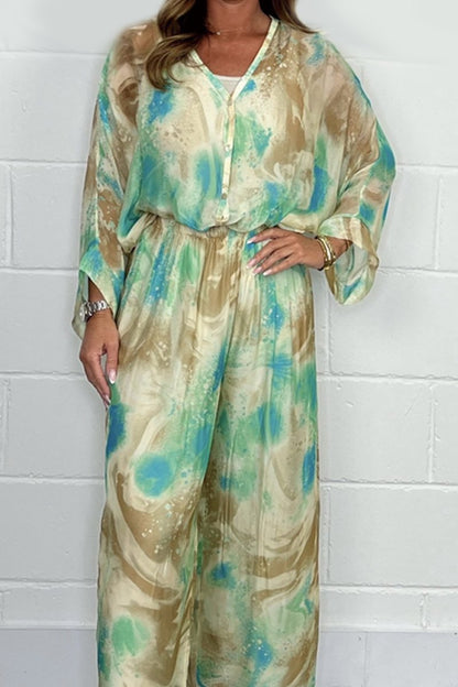 Merche Set aus Chiffon mit Druckmotiv