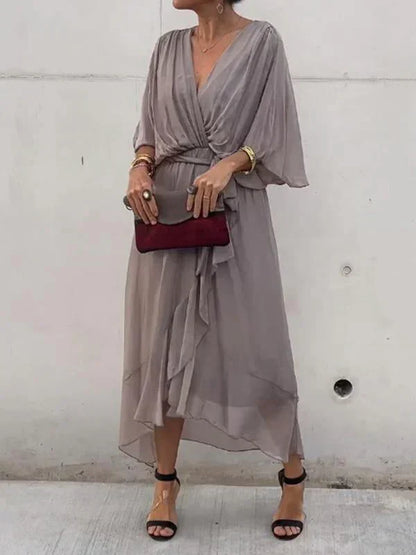 WW | Zartes Kleid Aus Chiffon Mit V-ausschnitt