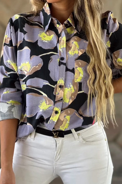 Merche aus Leinen mit Blumendruck für sommerliches Flair