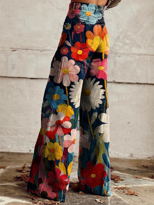WW | Weite Floral Hosen Für Frauen