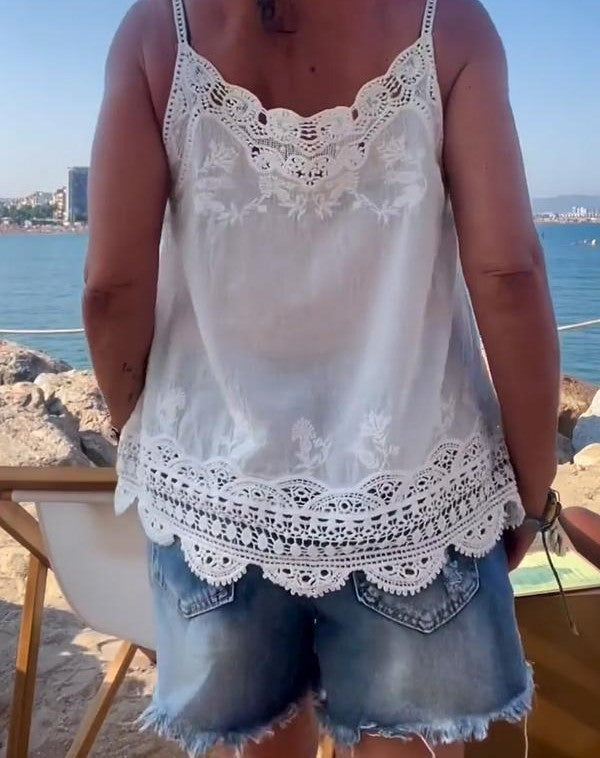 Ärmellose Tops aus Spitze für Frauen perfekt für den Sommer