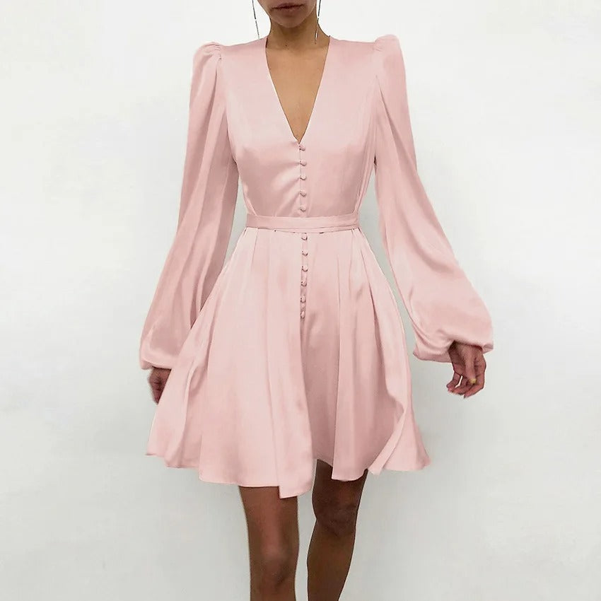 Merche plissiertes Sommerkleid mit V-Ausschnitt