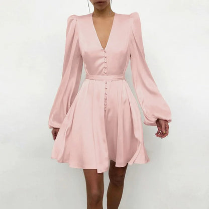 Merche plissiertes Sommerkleid mit V-Ausschnitt