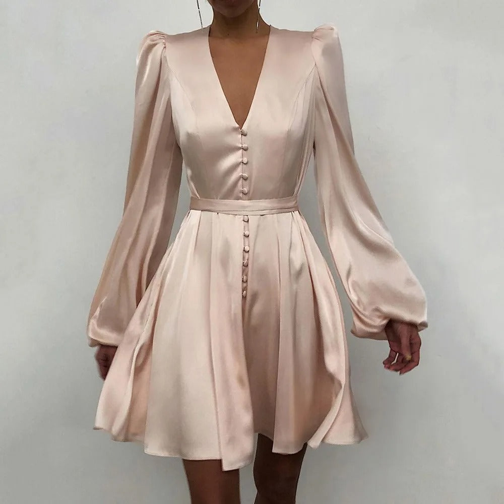 Merche plissiertes Sommerkleid mit V-Ausschnitt