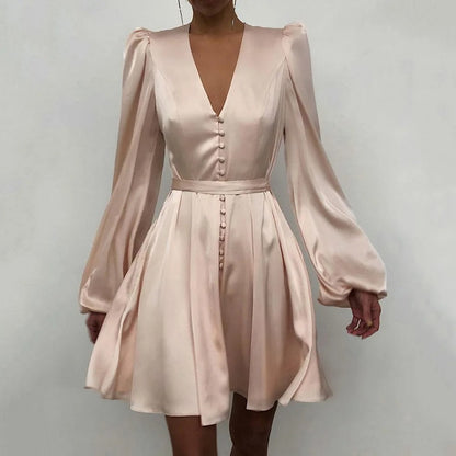 Merche plissiertes Sommerkleid mit V-Ausschnitt