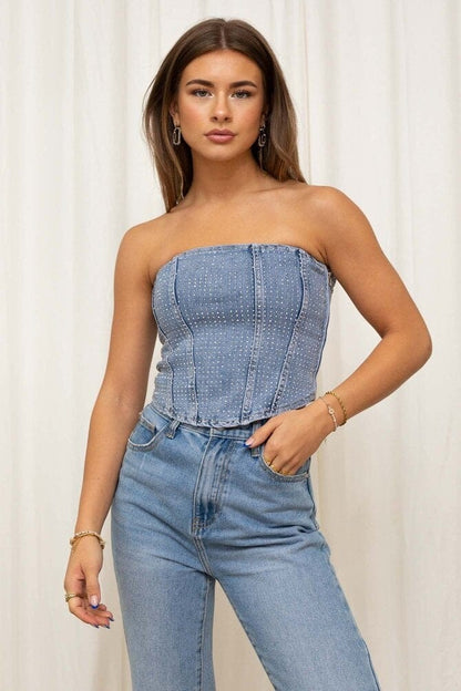 WW | Denim Glitzeroberteil