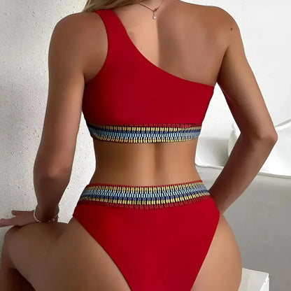 Ein-Schulter Bikini Set