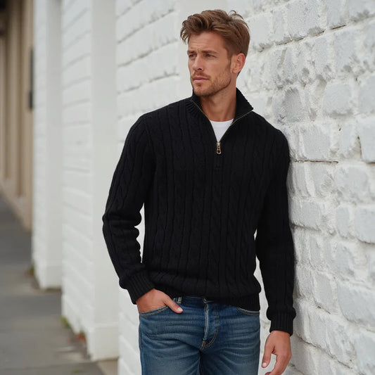 WW | Zopfmuster Pullover Mit Reißverschluss