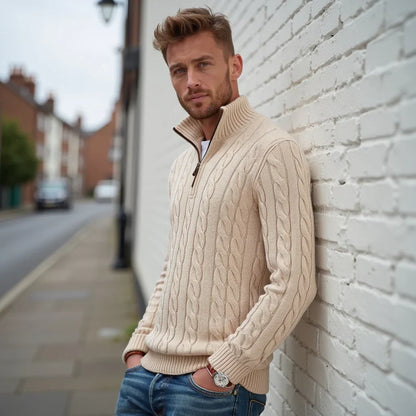 WW | Zopfmuster Pullover Mit Reißverschluss