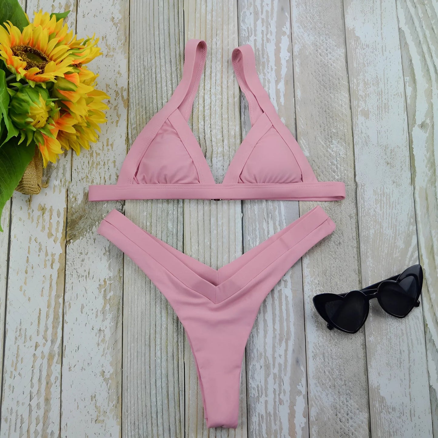 Zweiteiliger Bikini mit Bindebändern