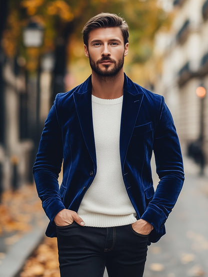 WW | Weinlese Samt Einreiher Anzugjacke Elegant & Stilvoll