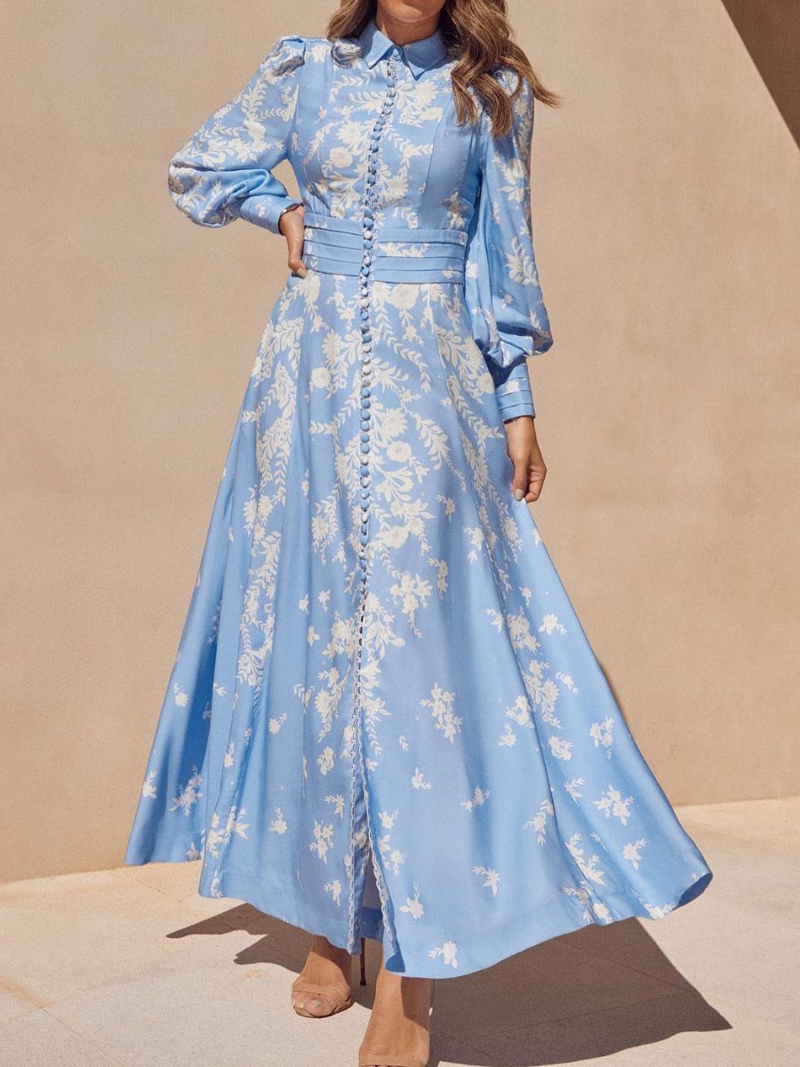 Die Schönheit der Herbst Maxi Kleid