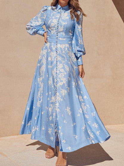 Die Schönheit der Herbst Maxi Kleid