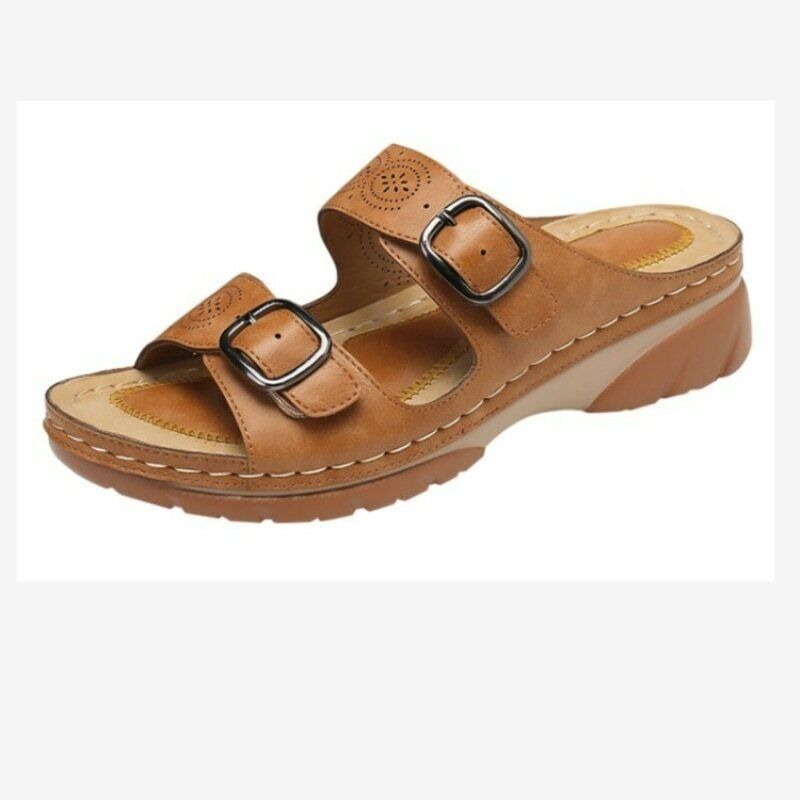 Atmungsaktive Orthopädische Einstellbare Damen Ledersandalen