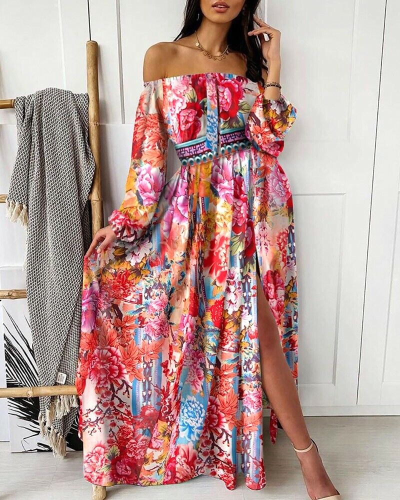 Einzigartiges Schulterfreies Sommer Kleid