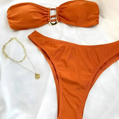 Zweiteiliges Bandeau-Bikini-Set