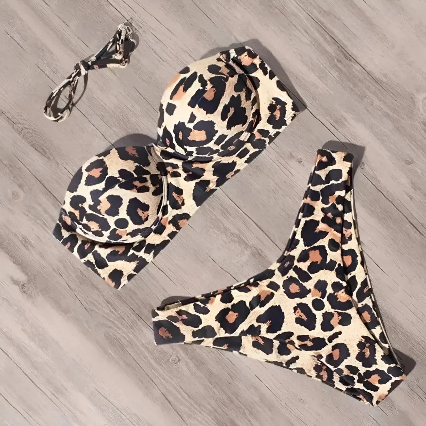 Zweiteiliges Bikini-Set mit Leopardenmuster