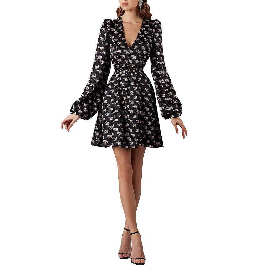 Merche plissiertes Sommerkleid mit V-Ausschnitt