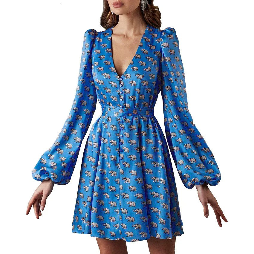 Merche plissiertes Sommerkleid mit V-Ausschnitt