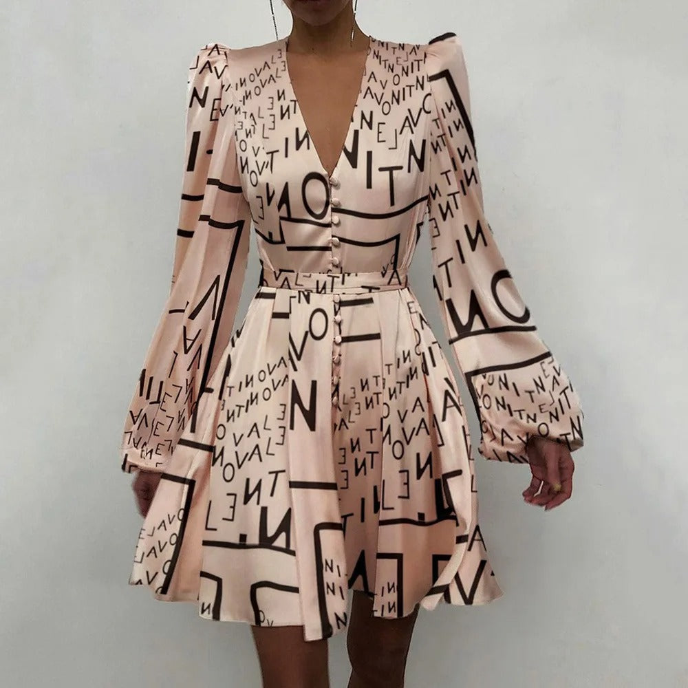 Merche plissiertes Sommerkleid mit V-Ausschnitt