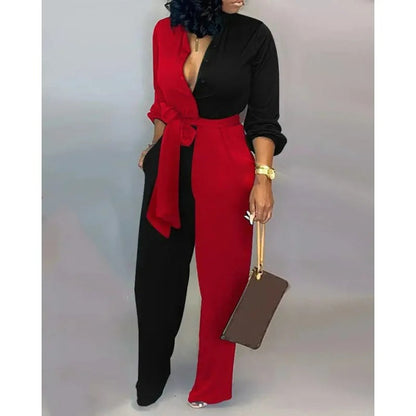 Merche im Business Stil mit Patchwork Muster und Gürtel