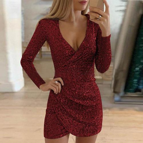Glitter Wrap Damen Kleid
