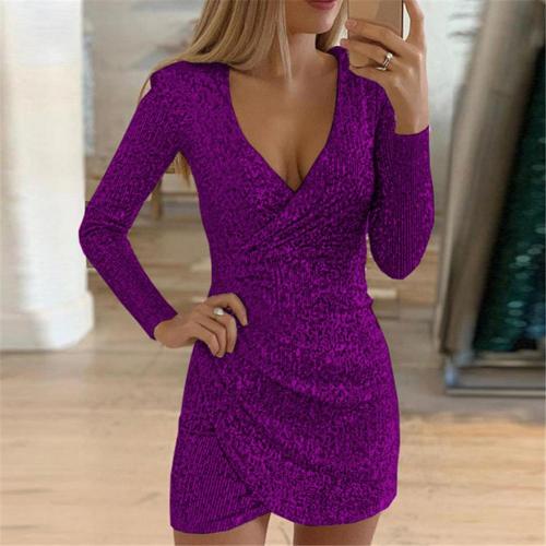 Glitter Wrap Damen Kleid