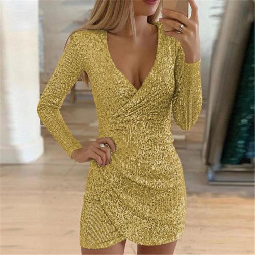 Glitter Wrap Damen Kleid
