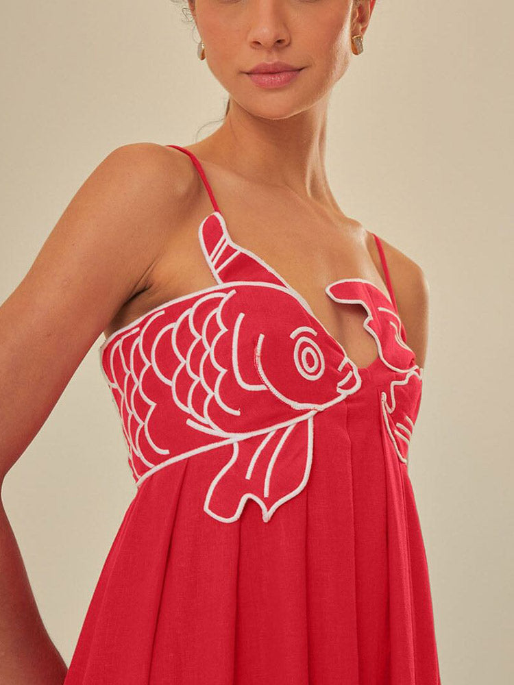 Damen-Maxi-Kleid | Rot