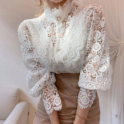 WW | Weinlese Spitzen Eleganz Bluse Für Zeitlose Schönheit